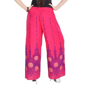 Pink Cotton Embroidered Palazzo 2