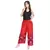 Red Cotton Embroidered Palazzo