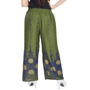 Green Cotton Embroidered Palazzo 2