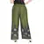 Green Cotton Embroidered Palazzo