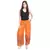 Orange Cotton Embroidered Palazzo