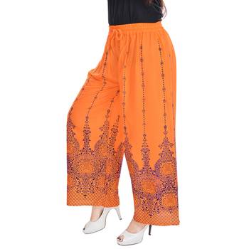 Orange Cotton Embroidered Palazzo 4