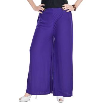 Purple Chiffon Solid Palazzo 1