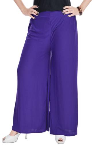 Purple Chiffon Solid Palazzo