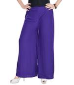 Purple Chiffon Solid Palazzo
