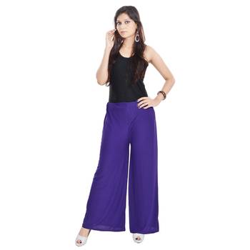Purple Chiffon Solid Palazzo 3