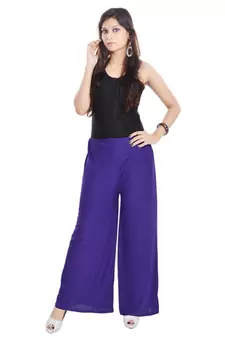 Purple Chiffon Solid Palazzo