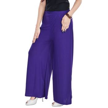 Purple Chiffon Solid Palazzo 4