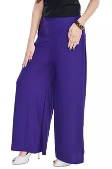 Purple Chiffon Solid Palazzo