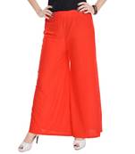 Red Chiffon Solid Palazzo