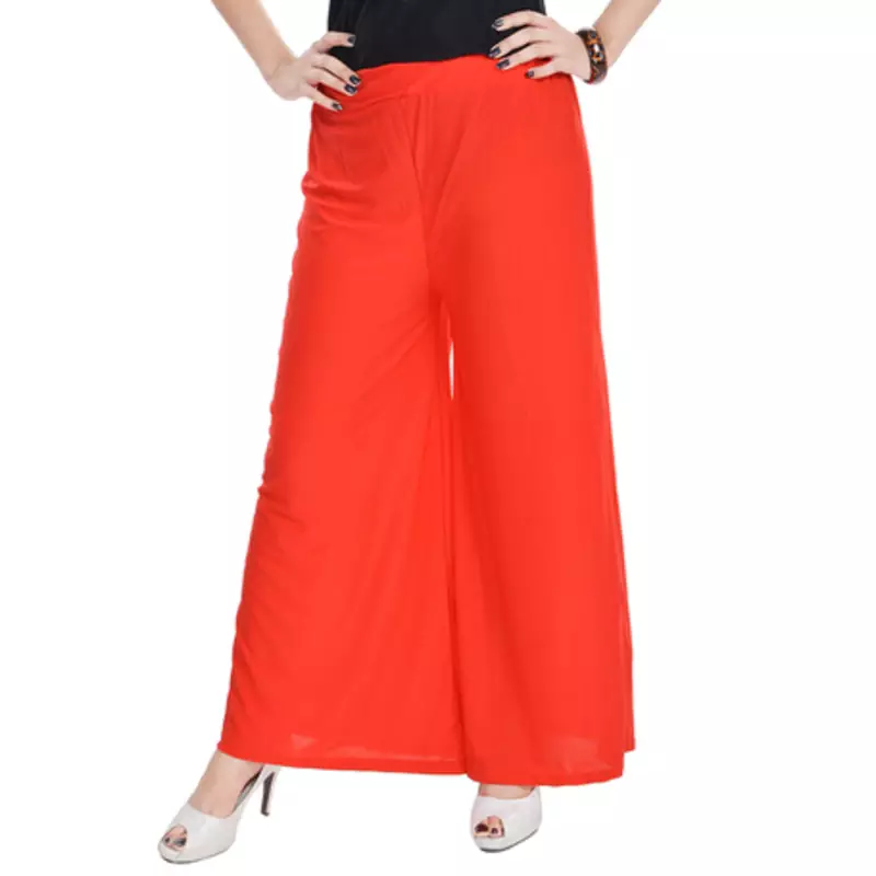 Red Chiffon Solid Palazzo