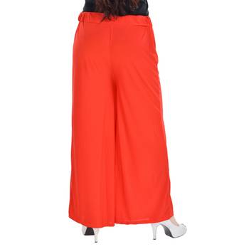 Red Chiffon Solid Palazzo 2