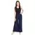 Navy Blue Chiffon Solid Palazzo