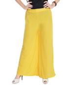 Yellow Chiffon Solid Palazzo