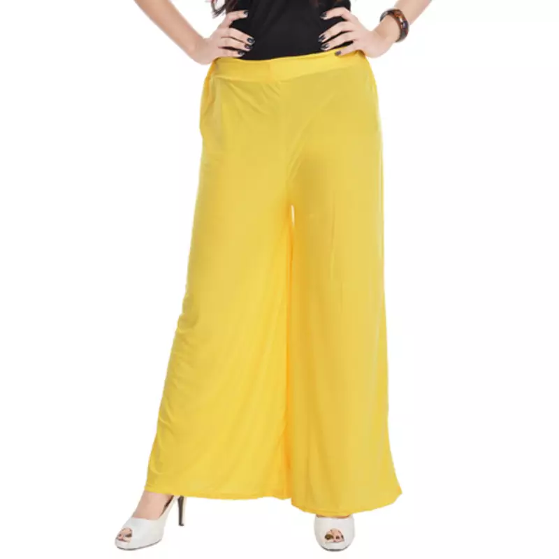 Yellow Chiffon Solid Palazzo