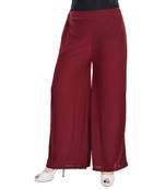 Maroon Chiffon Solid Palazzo