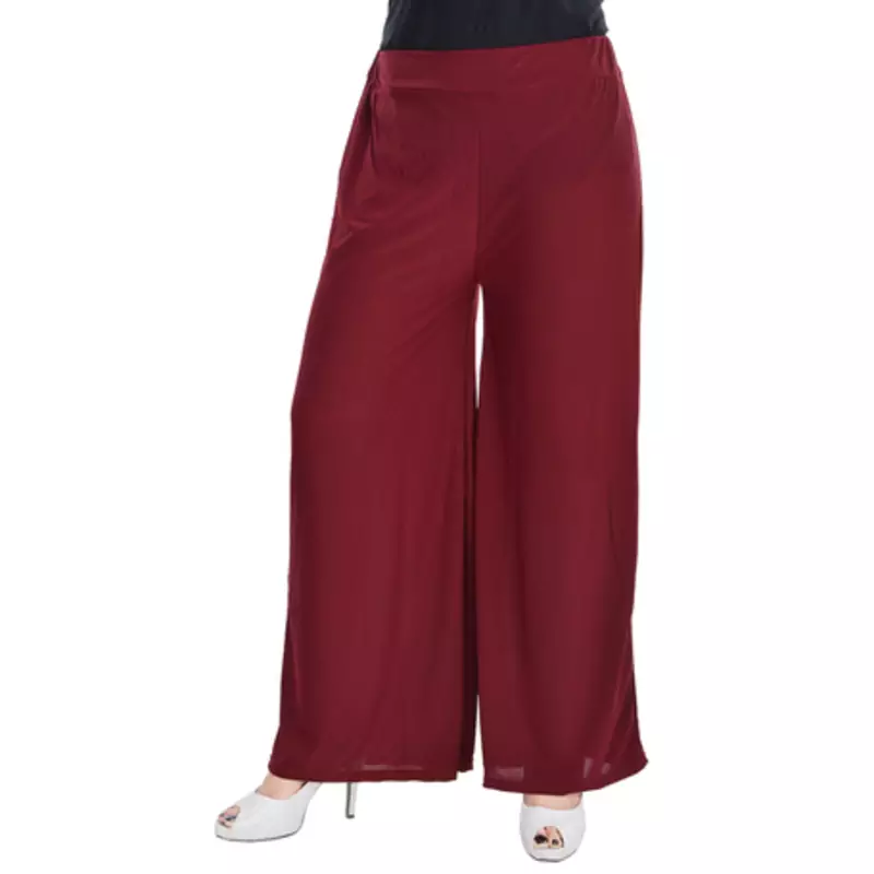 Maroon Chiffon Solid Palazzo