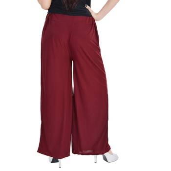 Maroon Chiffon Solid Palazzo 2