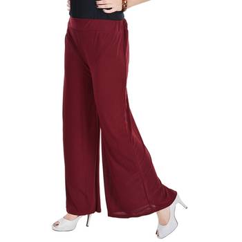 Maroon Chiffon Solid Palazzo 4