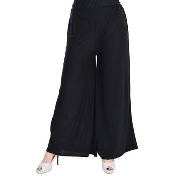 Black Chiffon Solid Palazzo 1
