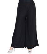 Black Chiffon Solid Palazzo