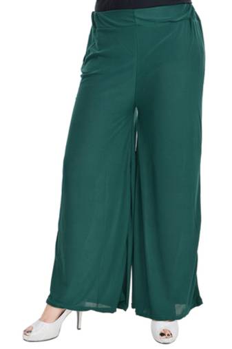 Green Chiffon Solid Palazzo