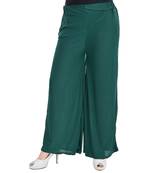 Green Chiffon Solid Palazzo