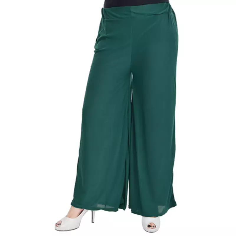 Green Chiffon Solid Palazzo