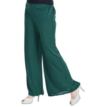 Green Chiffon Solid Palazzo 4