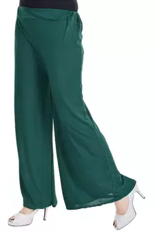 Green Chiffon Solid Palazzo