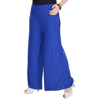 Blue Chiffon Solid Palazzo 3
