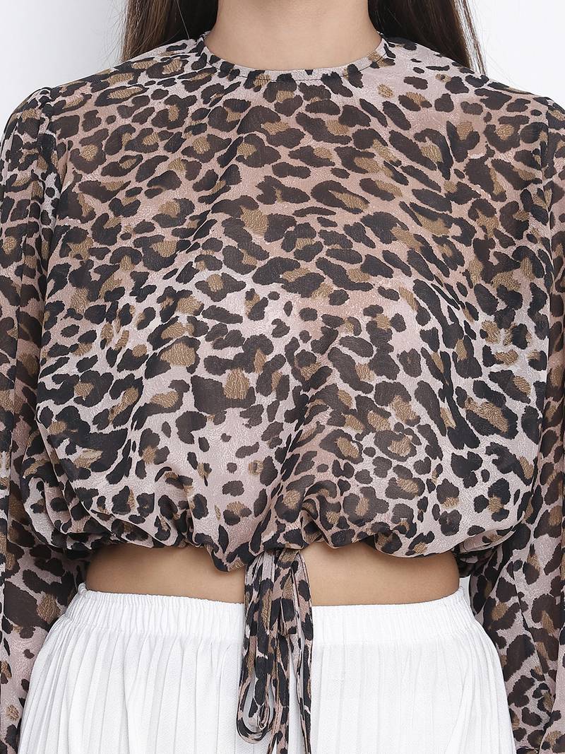 Animalistic print women crop top