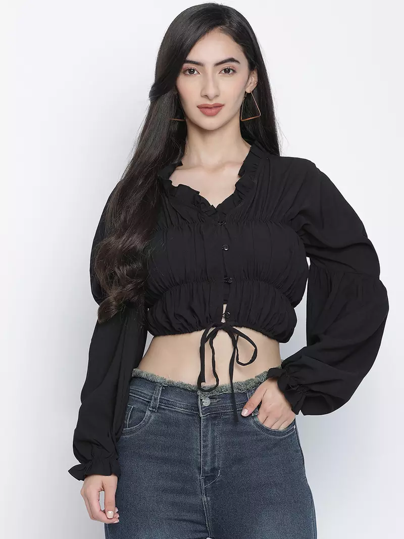 Bantalic Black elasticated women top