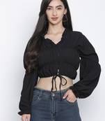 Bantalic Black elasticated women top