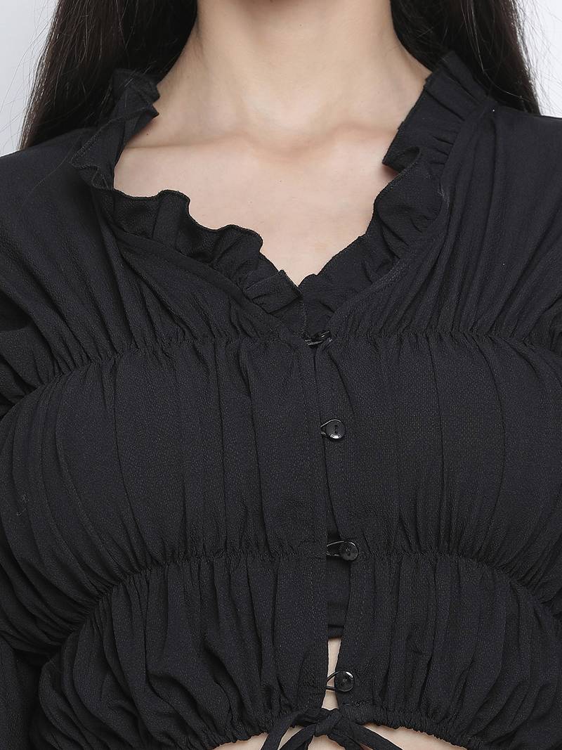 Bantalic Black elasticated women top