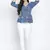 Cloud blue flower print women top