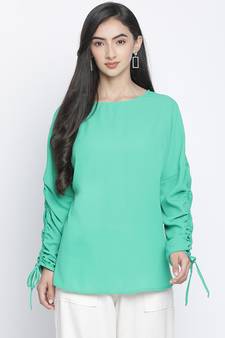 Denser solid green women top