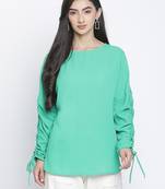 Denser solid green women top