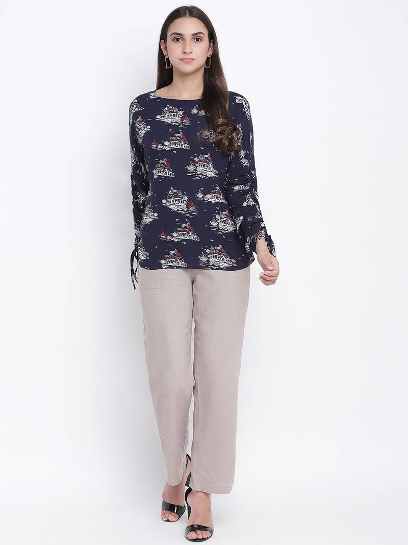 Dolliz blue printed women top