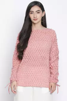 Dusty pink party hep women top