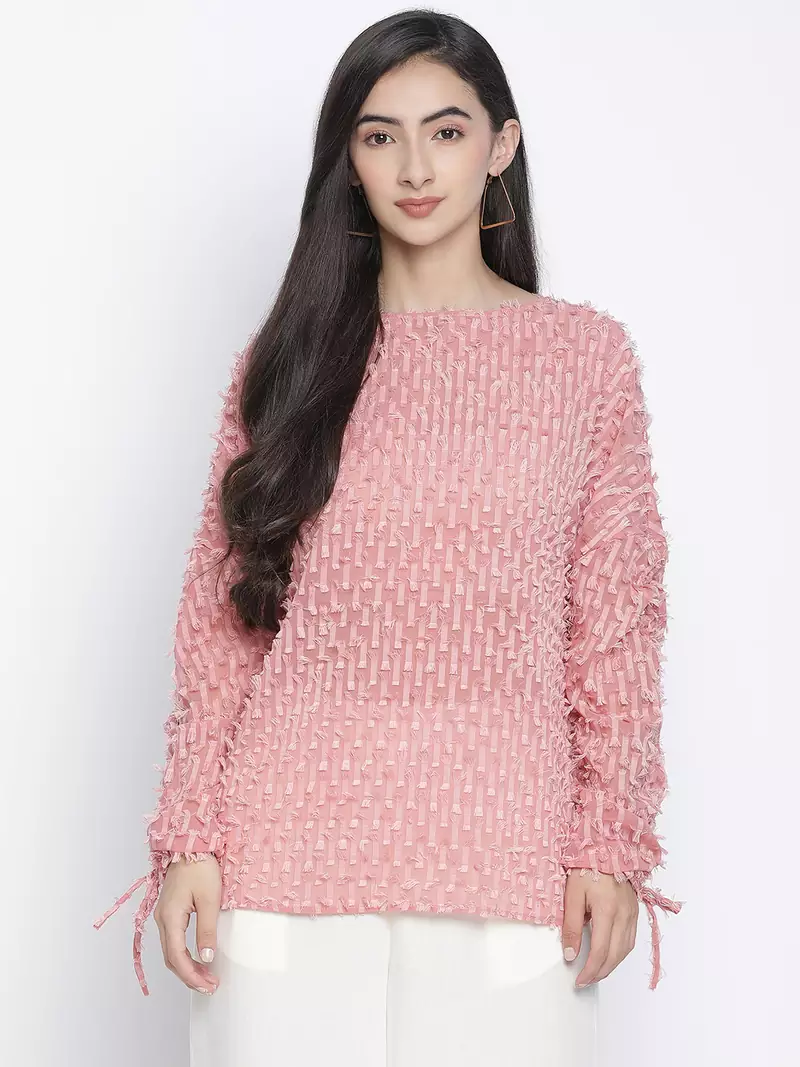 Dusty pink party hep women top