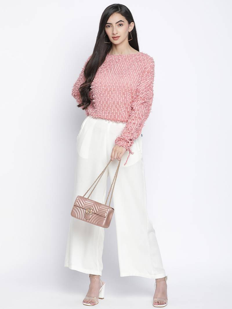 Dusty pink party hep women top