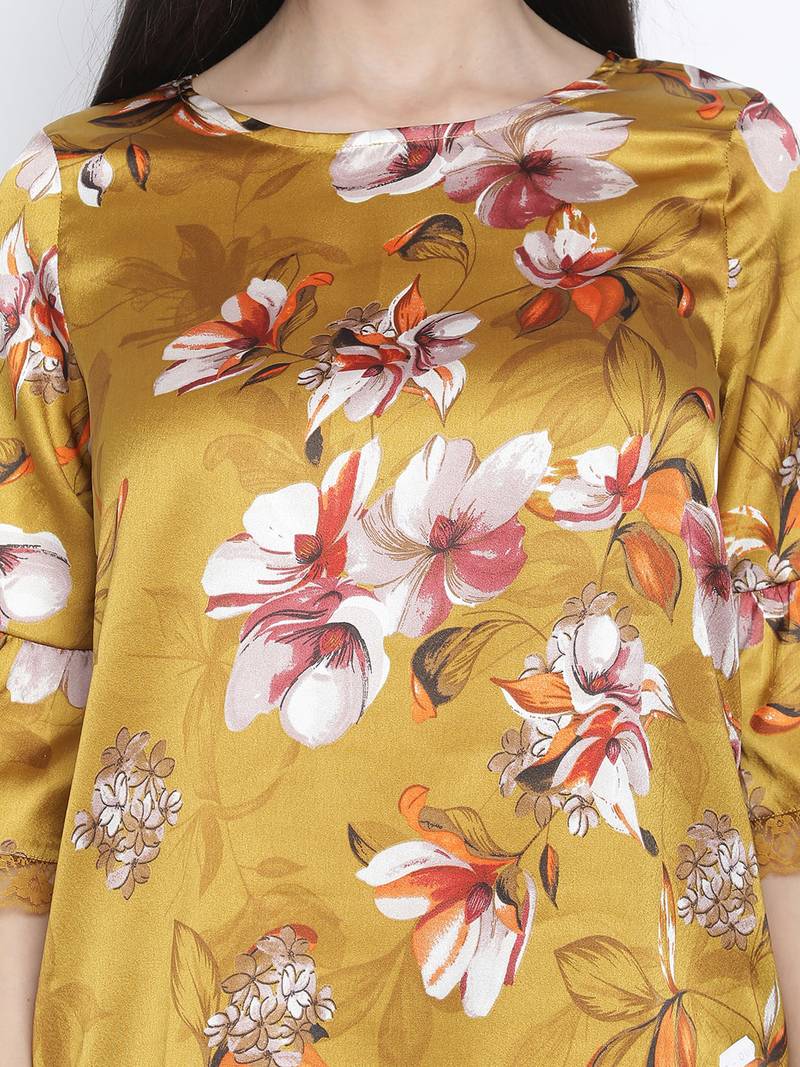 Flower mezz printed nightwear women top