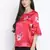 Sizzle red floral print women nightwear top