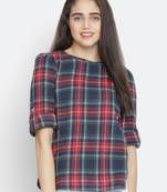 Bold brush check women top