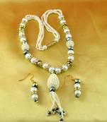 Moti Cz Pearl Stone Polki Kundun  Necklace With Earing