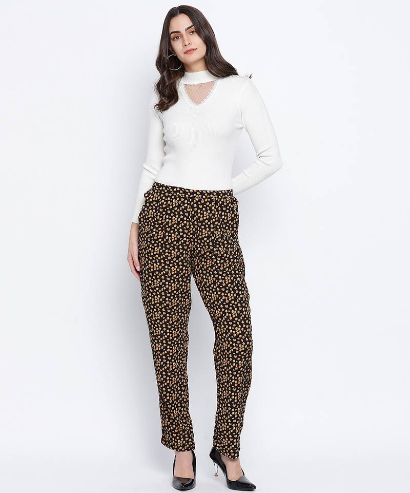 Ragallic small motif casual women pant