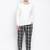 papper black brush check men nightwear pajama