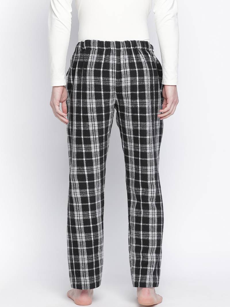 papper black brush check men nightwear pajama