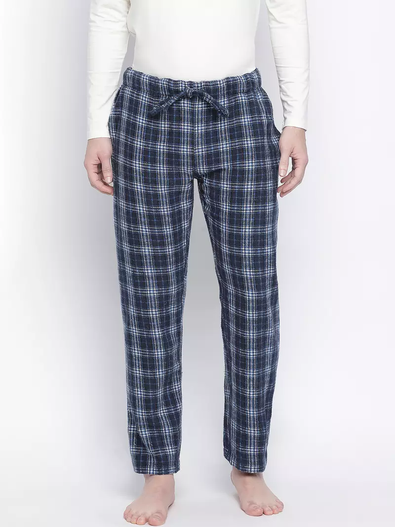 vocue blue brushcheck men nightwear pajama